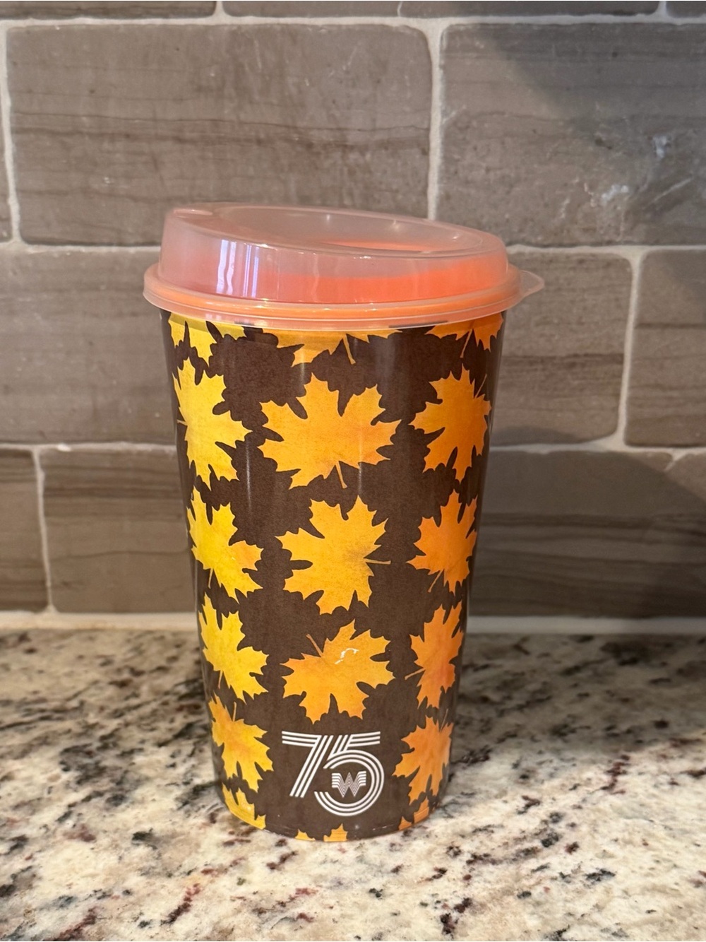 Limited Edition Whataburger Autumn Leaves 75th Anniversary Tumbler Cup 32 oz